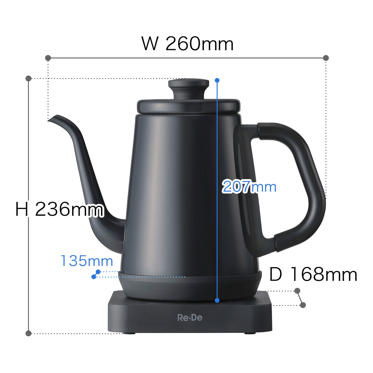 Re・De Kettle / リデ 温度調節電気ケトル 1L RD-K002
